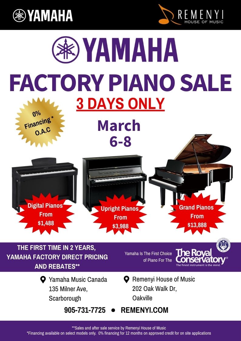 YAMAHA FACTORY PIANO SALE 2026 - Remenyi House of Music