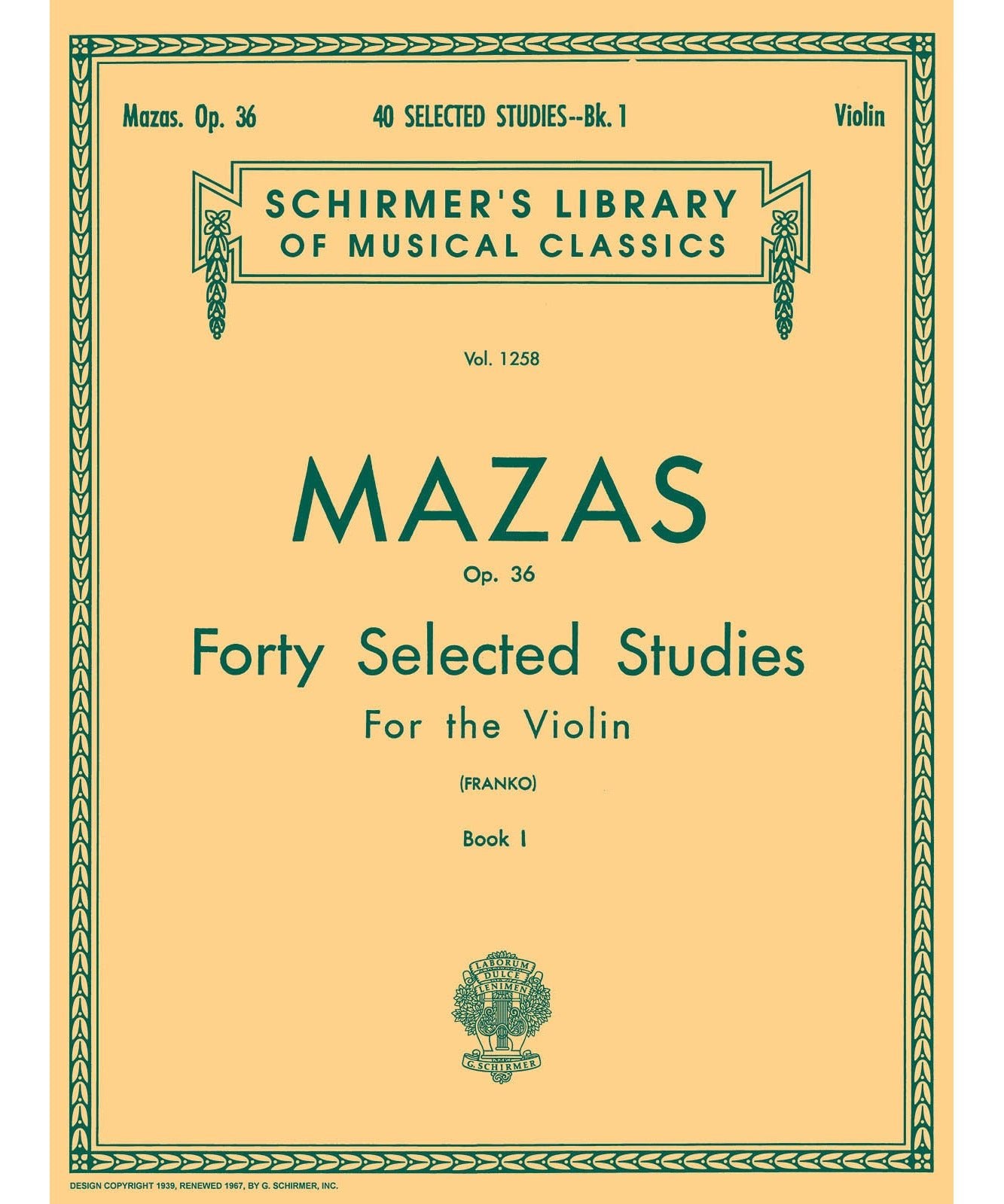 40 Selected Studies, Op. 36 - Book 1 - Remenyi House of Music