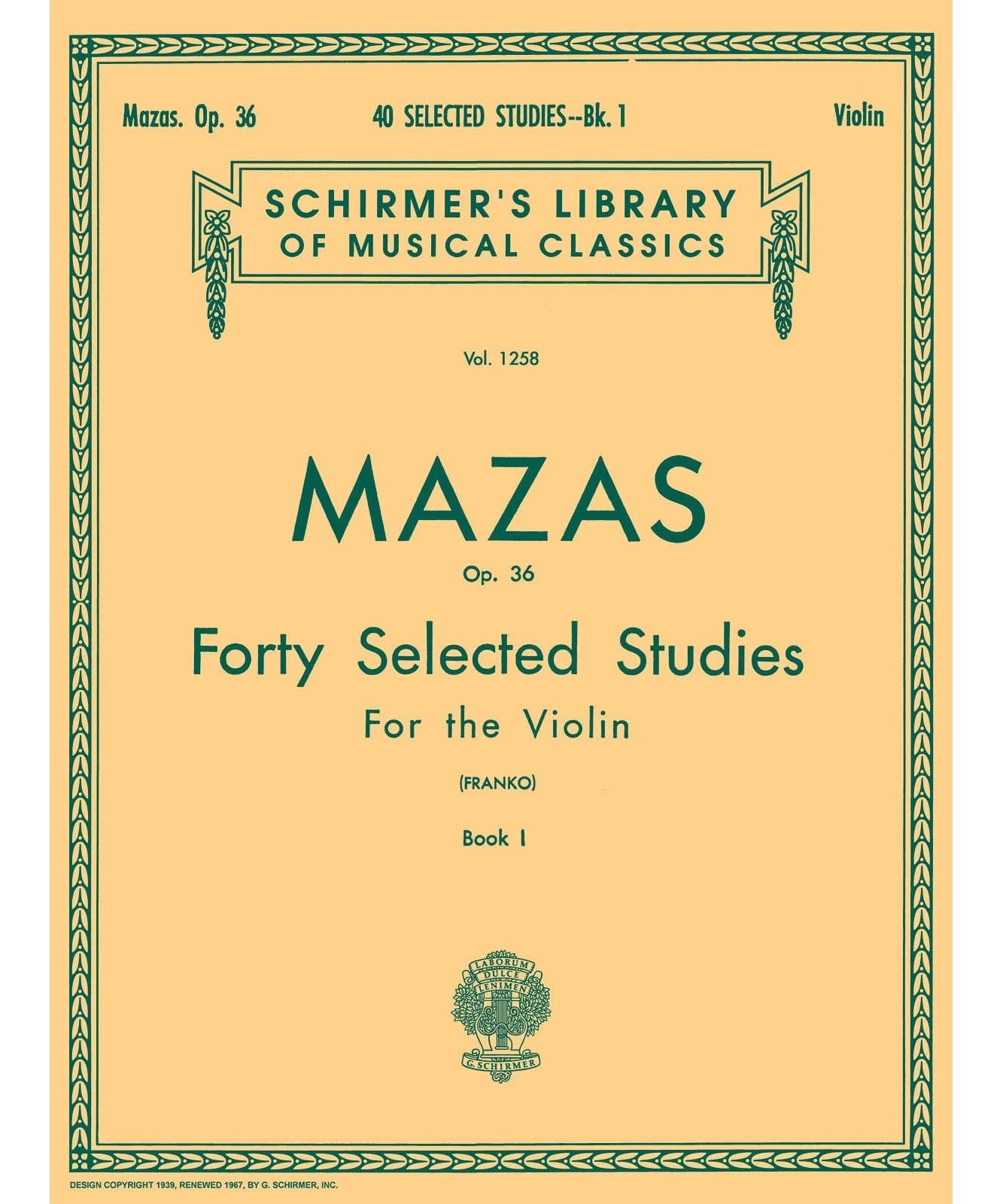 40 Selected Studies, Op. 36 - Book 1 - Remenyi House of Music