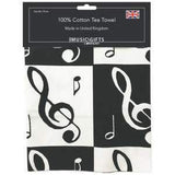 Tea Towel - Treble Clefs (Black & White)