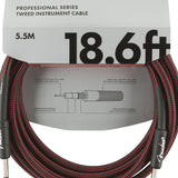 Fender Professional Series Instrument Cable, 18.6', Red Tweed