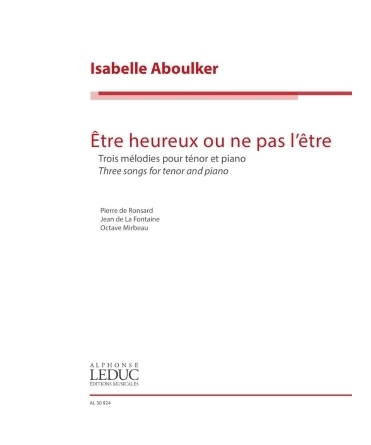 Aboulker, I. - Être heureux ou ne pas l'être - 3 Songs for Tenor - Remenyi House of Music