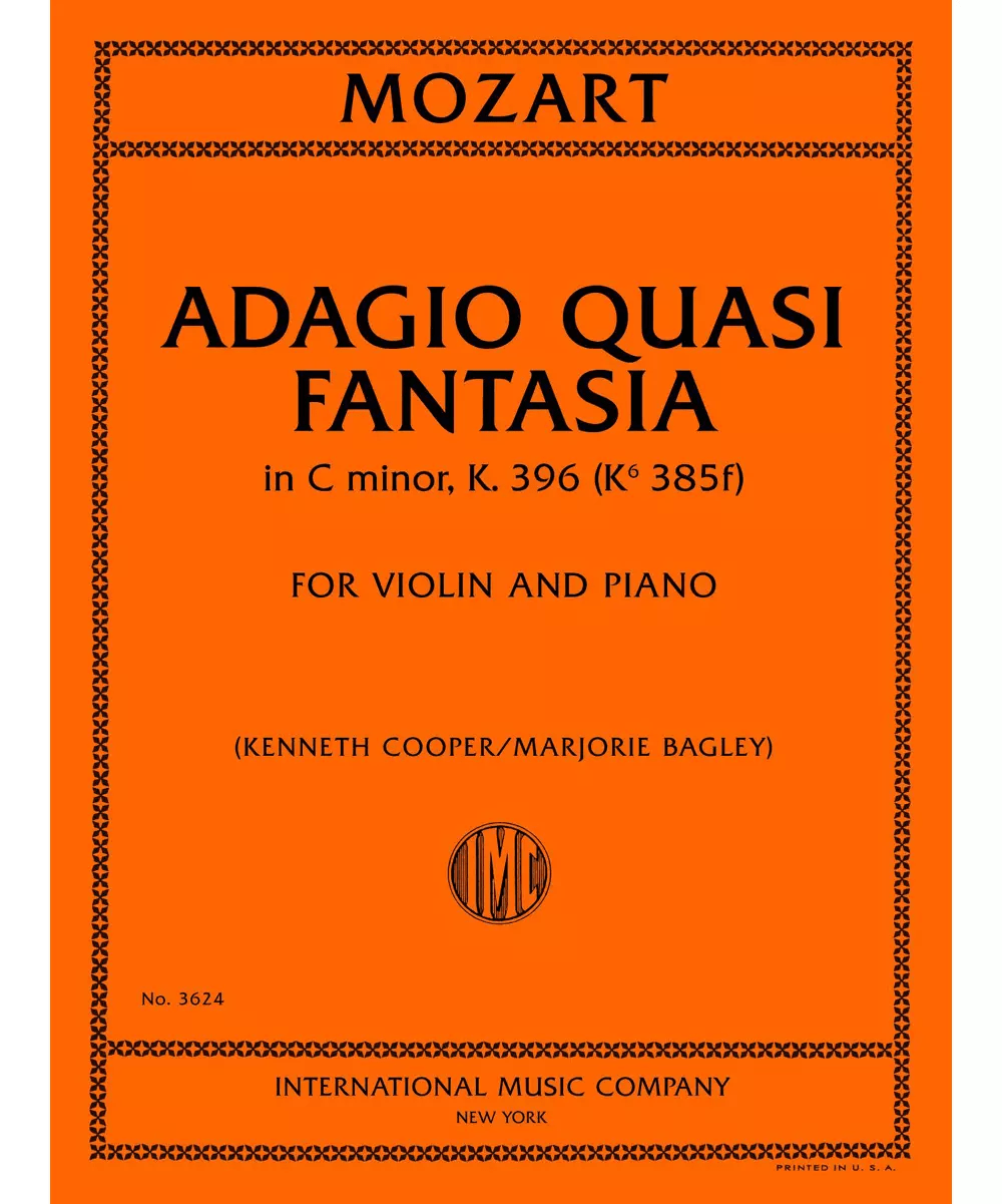 Adagio Quasi Fantasia, K. 396 (K6 385f) - First Edition - Remenyi House of Music
