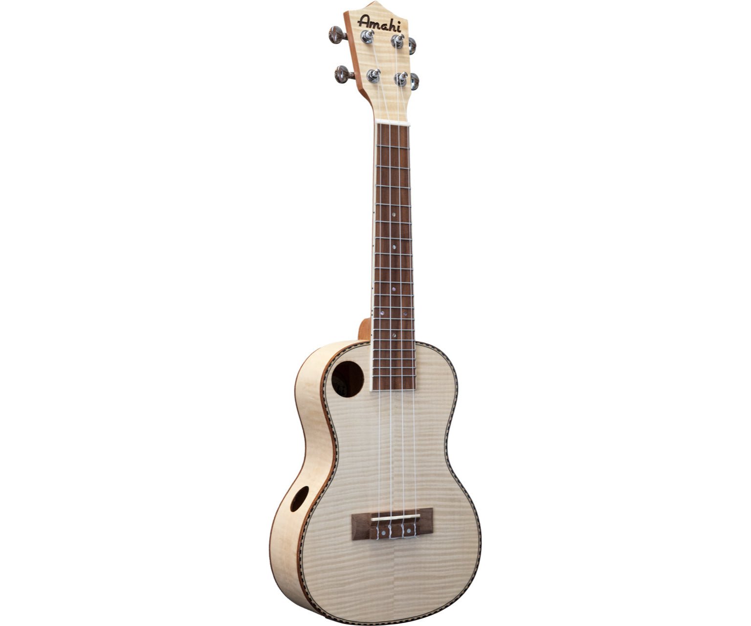 Amahi F550C Classic Flamed Maple Concert w/Offset & Side Soundhole Ukulele - Remenyi House of Music