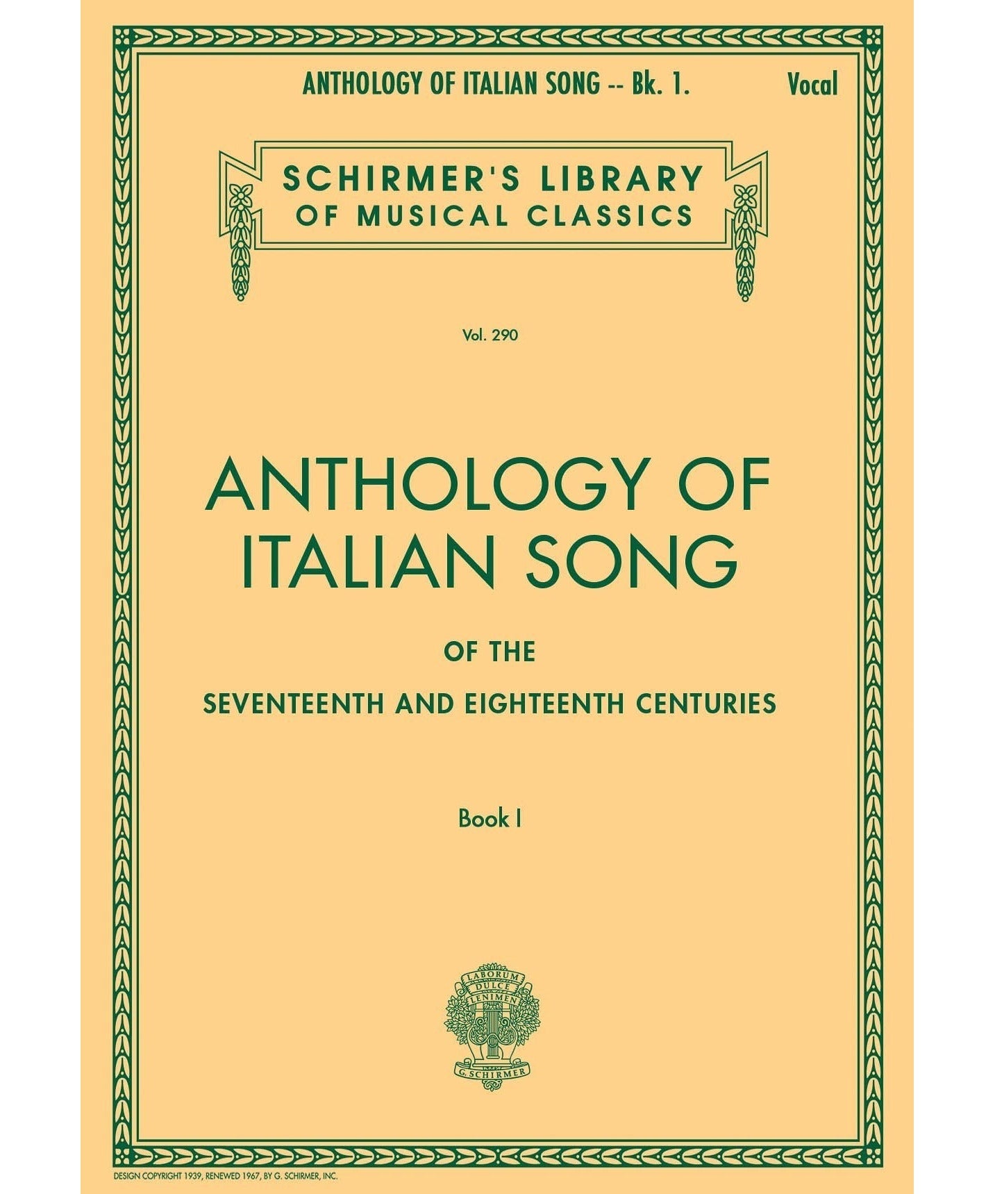 Anthology of Italian Song of the 17th and 18th Centuries – Book I - Remenyi House of Music