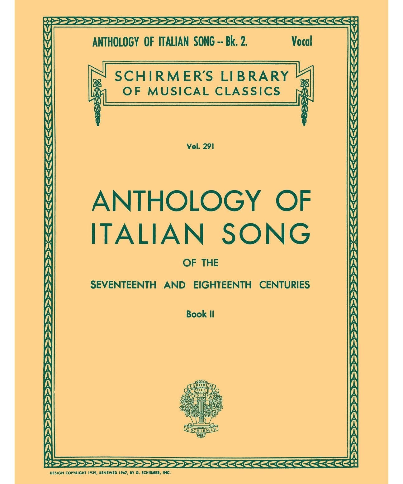 Anthology of Italian Song of the 17th and 18th Centuries - Book II - Remenyi House of Music