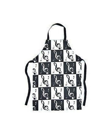 Apron - Treble Clefs (Black & White) - Remenyi House of Music