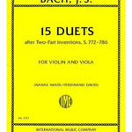 Bach, J. S. - 15 Duets After 2 - Part Inventions BWV 772 - 786 (Violin and Viola) - Remenyi House of Music