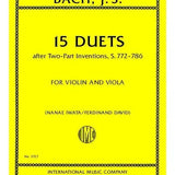 Bach, J. S. - 15 Duets After 2 - Part Inventions BWV 772 - 786 (Violin and Viola) - Remenyi House of Music