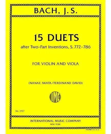 Bach, J. S. - 15 Duets After 2 - Part Inventions BWV 772 - 786 (Violin and Viola) - Remenyi House of Music