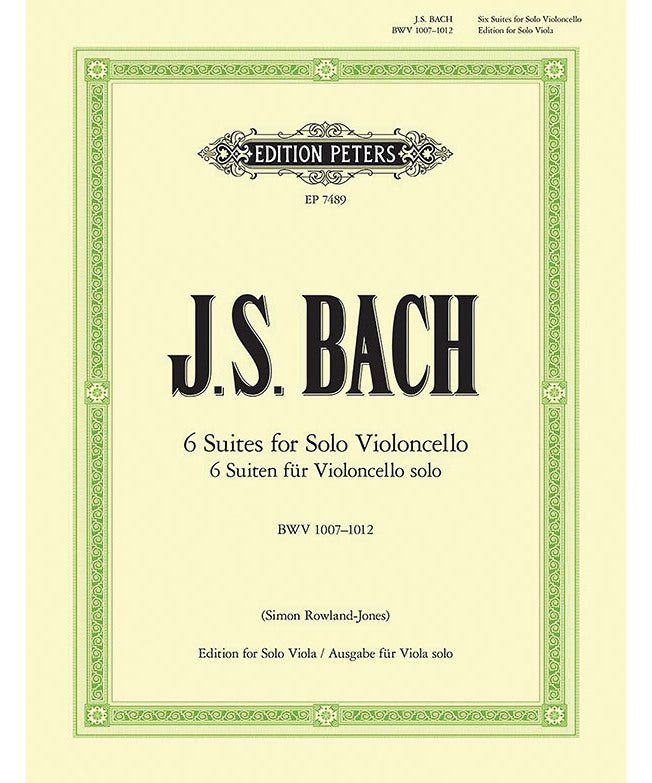 Bach, J.S. - 6 Suites for Violoncello, BWV 1007–1012 (Transcribed for Viola) - Remenyi House of Music