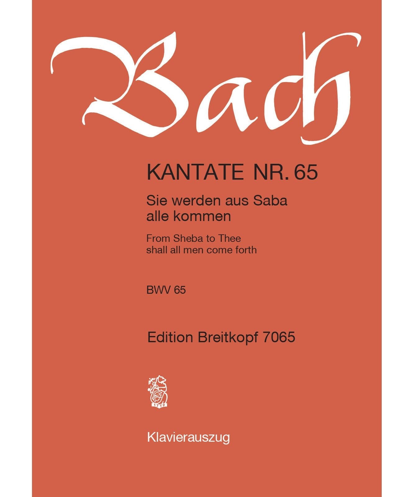Bach J.S. - Cantata BWV 65 Sie werden aus Saba alle kommen - Remenyi House of Music