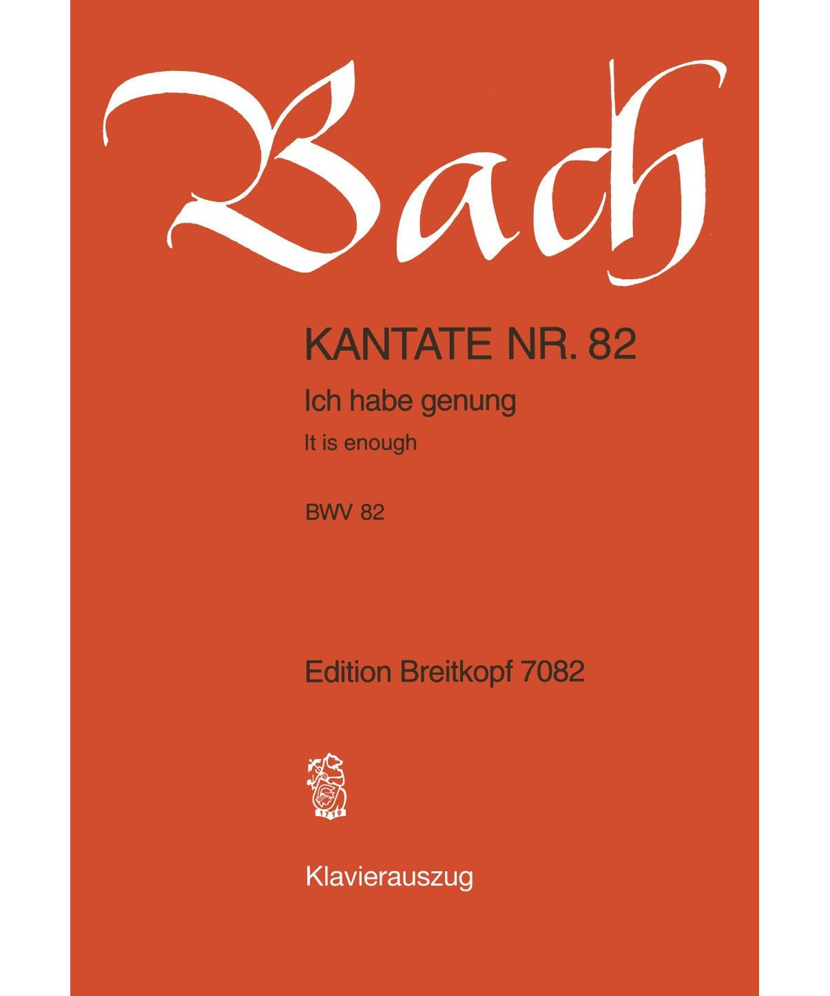 Bach, J.S. - Cantata BWV 82, Ich Habe Genug - Bass - Remenyi House of Music