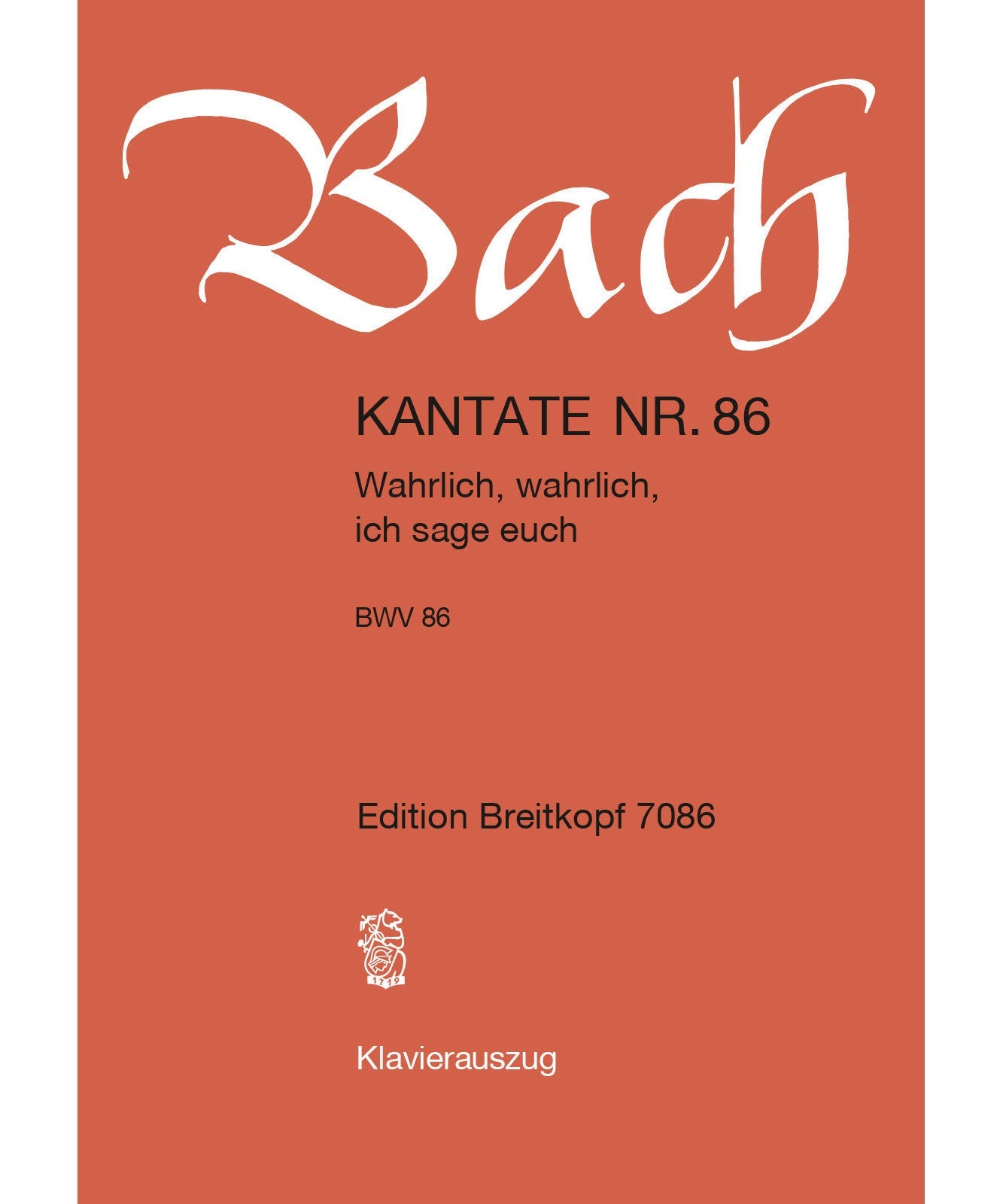 Bach J.S. - Cantata BWV 86 Wahrlich, wahrlich, ich sage euch - Remenyi House of Music