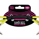 Ernie Ball 6  Pancake Flat Angle Patch Cable  3-Pack  Black