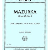 Beach, A. - Mazurka, Opus 40, No. 3, for Clarinet and Piano - Remenyi House of Music