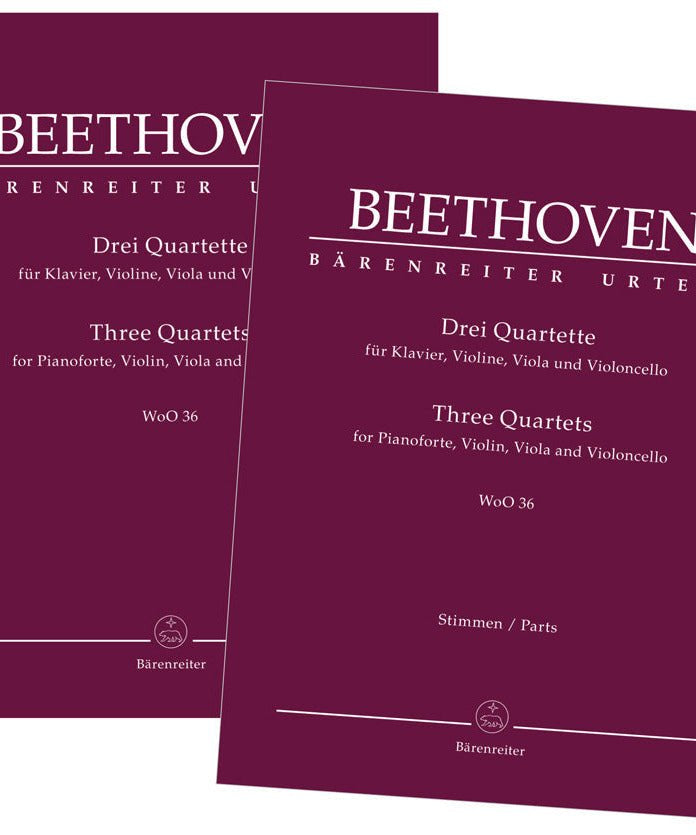 Beethoven L. - 3 Quartets For Piano Violin Viola & Cello Woo 36 - Remenyi House of Music