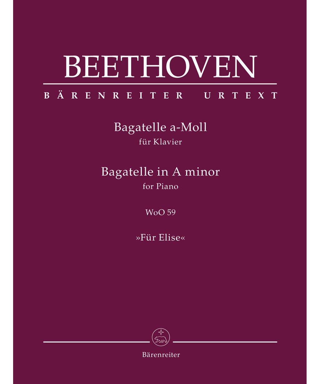 Beethoven L. - Bagatelle In A - Woo 59 'Fur Elise' - Remenyi House of Music