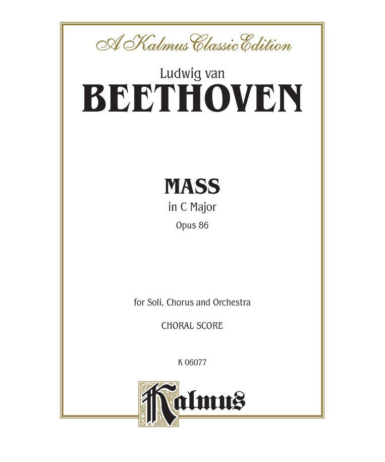 Beethoven, L. - Mass in C Major, Opus 86 - Remenyi House of Music