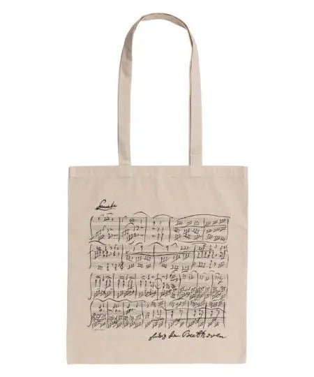 Beige Tote Bag - Beethoven Sonata - Remenyi House of Music