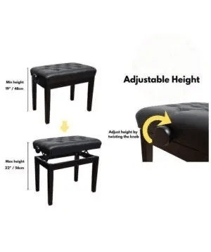 Benchworld SONATA PRO 1C SE Satin Black Adjustable Bench - Remenyi House of Music