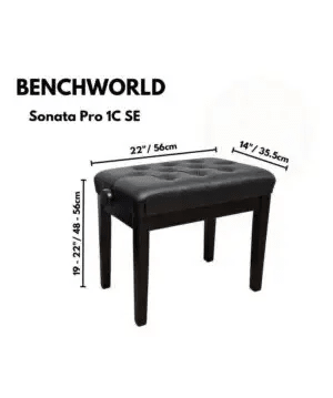 Benchworld SONATA PRO 1C SE Satin Black Adjustable Bench - Remenyi House of Music