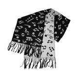 Black and Grey Music Note Scarf - Remenyi House of Music