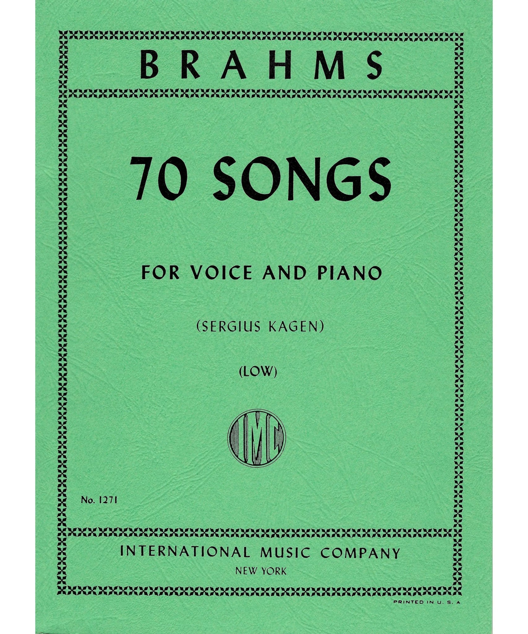 Brahms, J. - 70 Songs - Low Voice - Remenyi House of Music