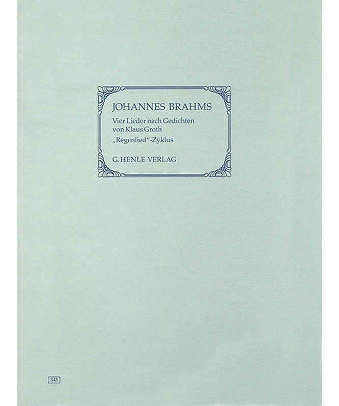 Brahms, J. - Four Songs with Lyrics by Klaus Groth - Remenyi House of Music