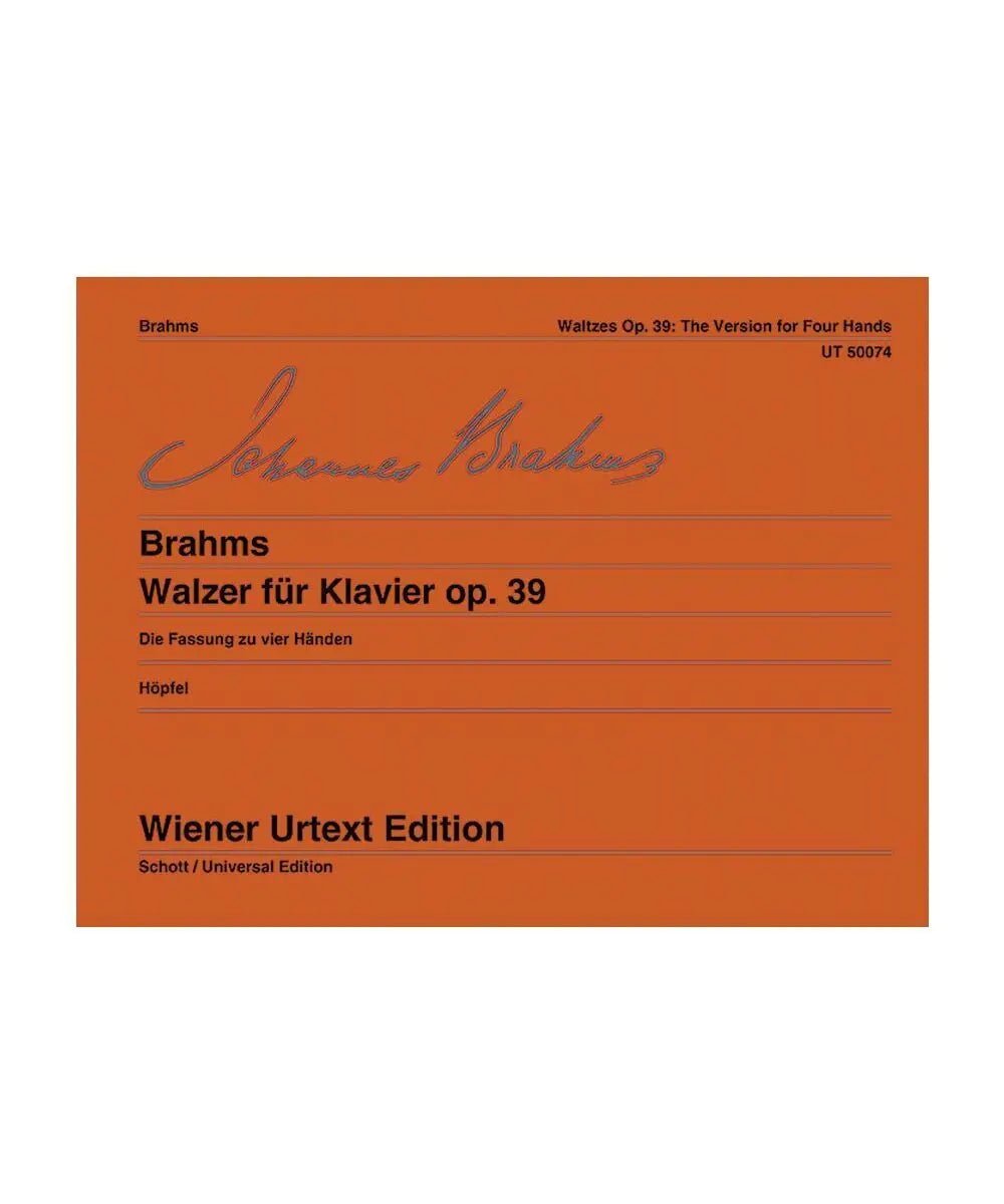 Brahms, J. - Waltzes Op. 39 (for 1 Piano, 4 Hands) - Remenyi House of Music
