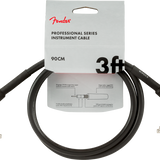 Fender Professional Series Instrument Cables, Angle/Angle, 3', Black