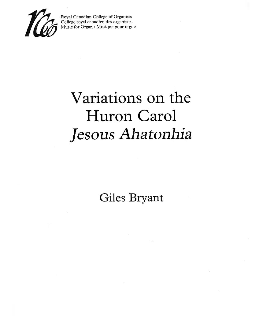 Bryant, G. - Variations on the Huron Carol - Remenyi House of Music