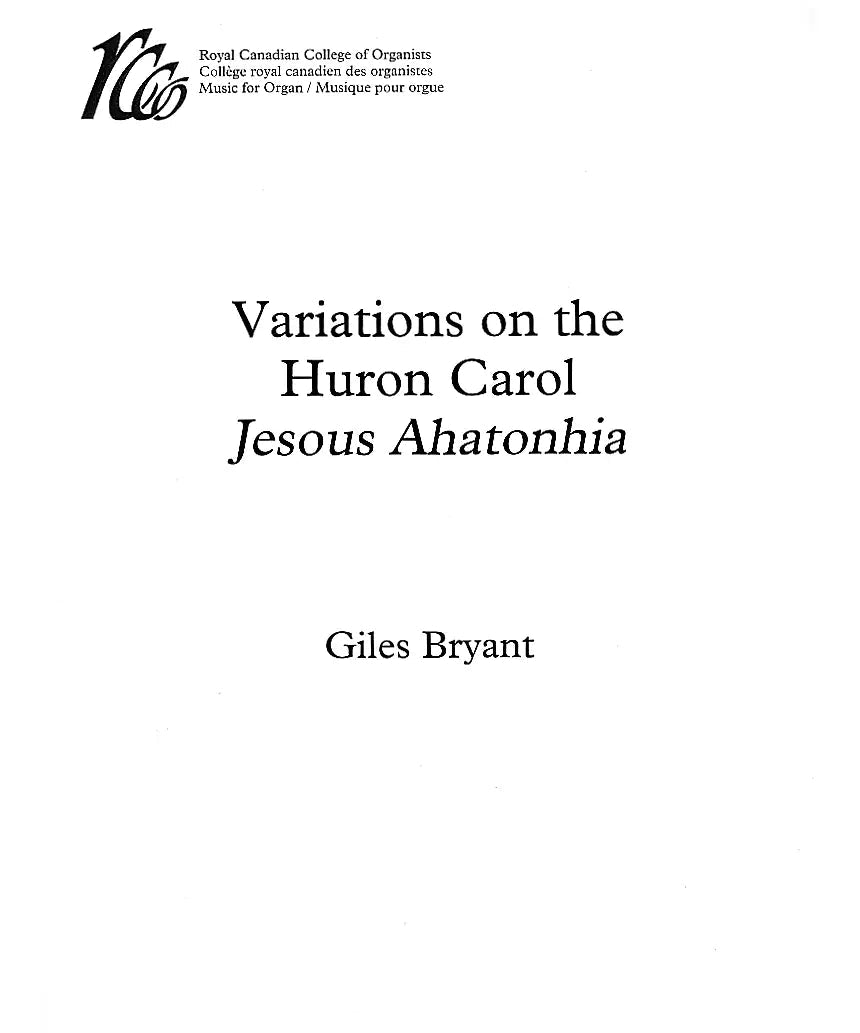 Bryant, G. - Variations on the Huron Carol - Remenyi House of Music