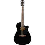 Fender CD-60SCE Dreadnought Guitar, Walnut Fingerboard, Black