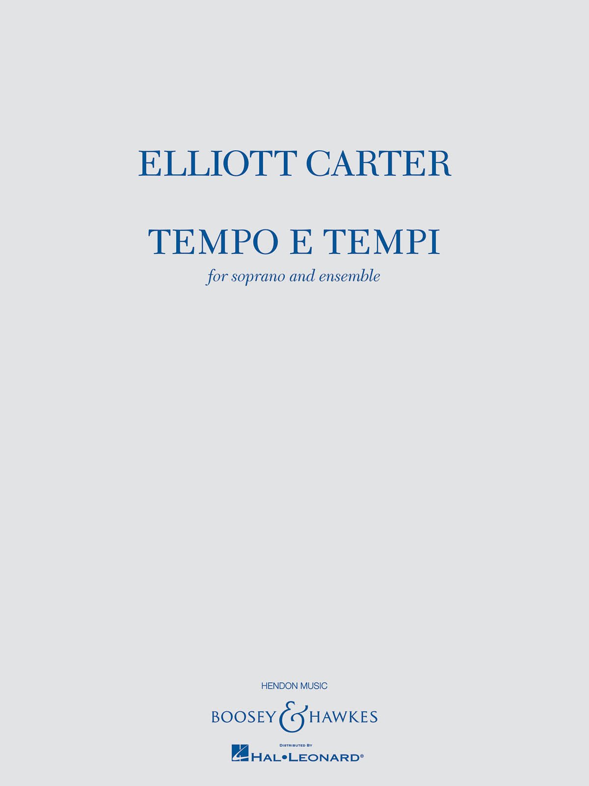 Carter, E. - Tempo e Tempi - Remenyi House of Music