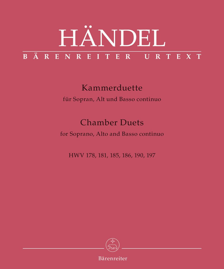 Chambers Duets for Soprano, Alto and Basso continuo HWV 178, 181, 185, 186, 190, 197 - Remenyi House of Music