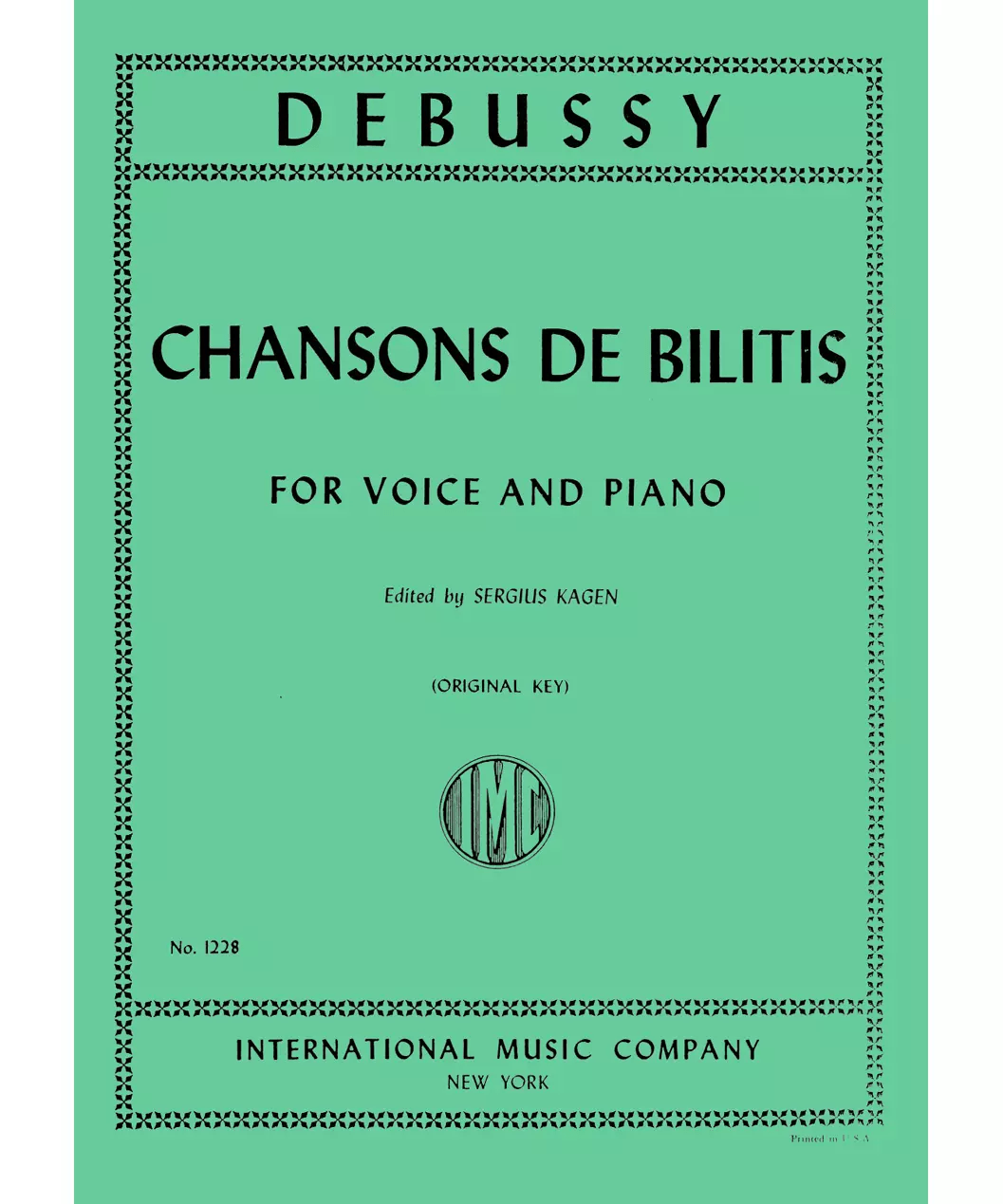 Chansons de Bilitis (F. & E.) Original key - Remenyi House of Music