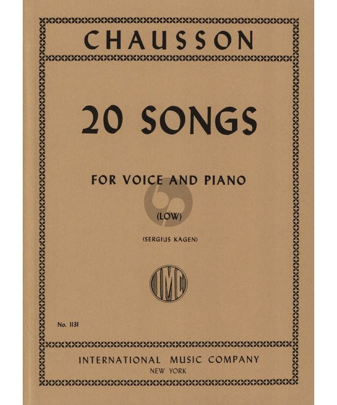 Chausson, E. - 20 Songs (Low Voice) - Remenyi House of Music