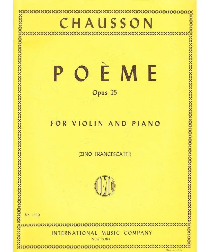 Chausson, E. - Poème, Op. 25 - Remenyi House of Music