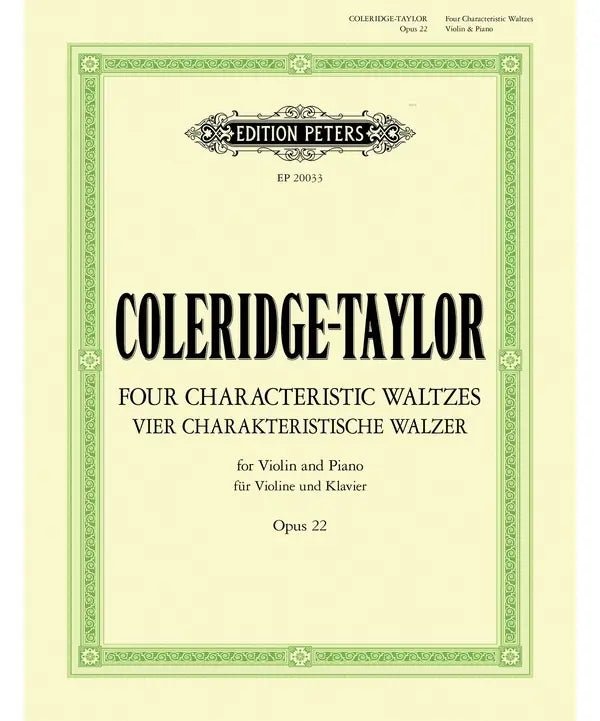 Coleridge - Taylor, S. - 4 Characteristic Waltzes for Violin & Piano, Op. 22 - Remenyi House of Music