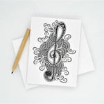 Colour Your Own Treble Clef Cards - 10 Pack - Remenyi House of Music