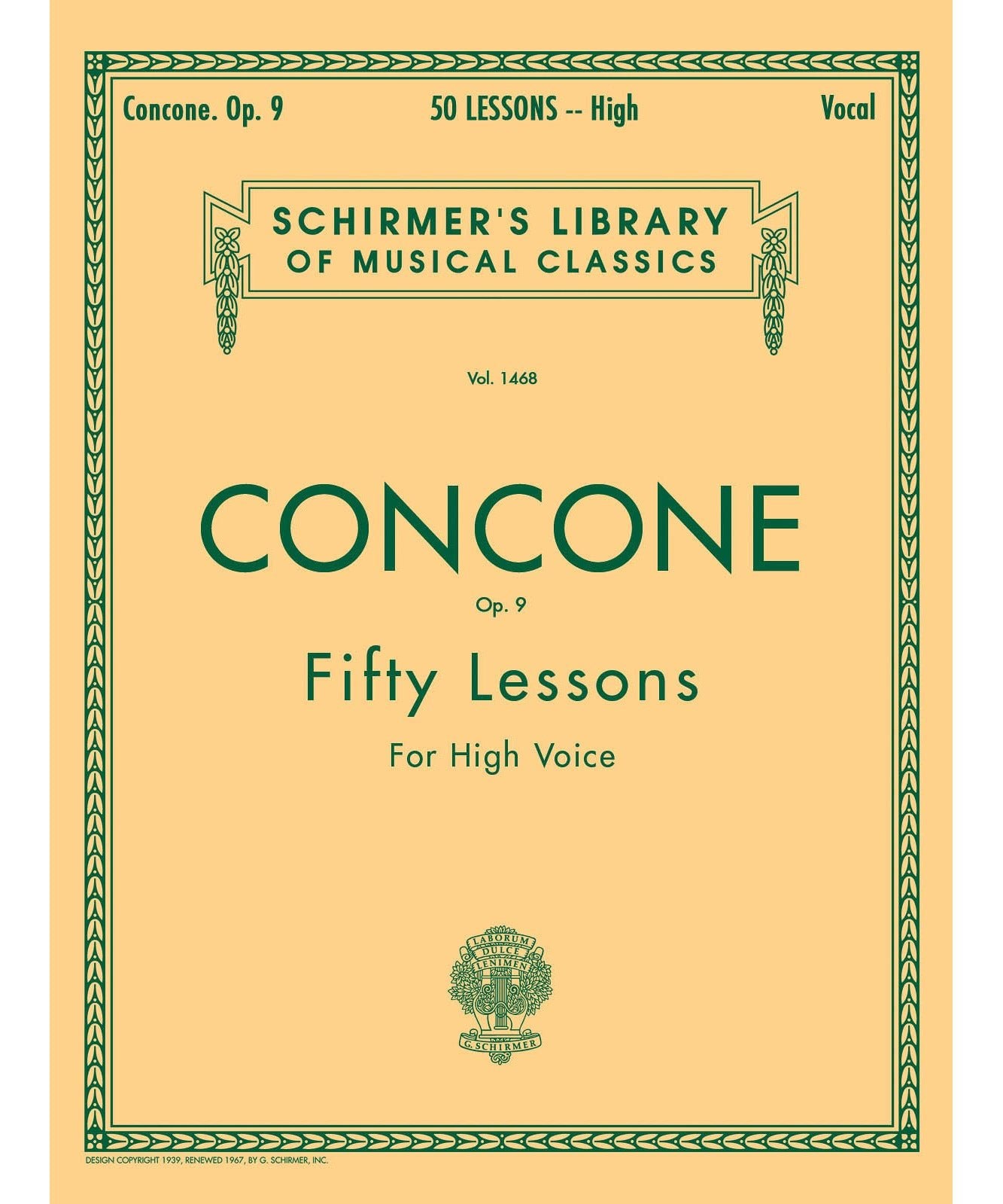 Concone, J. - 50 Lessons, Op. 9 (High Voice) - Remenyi House of Music