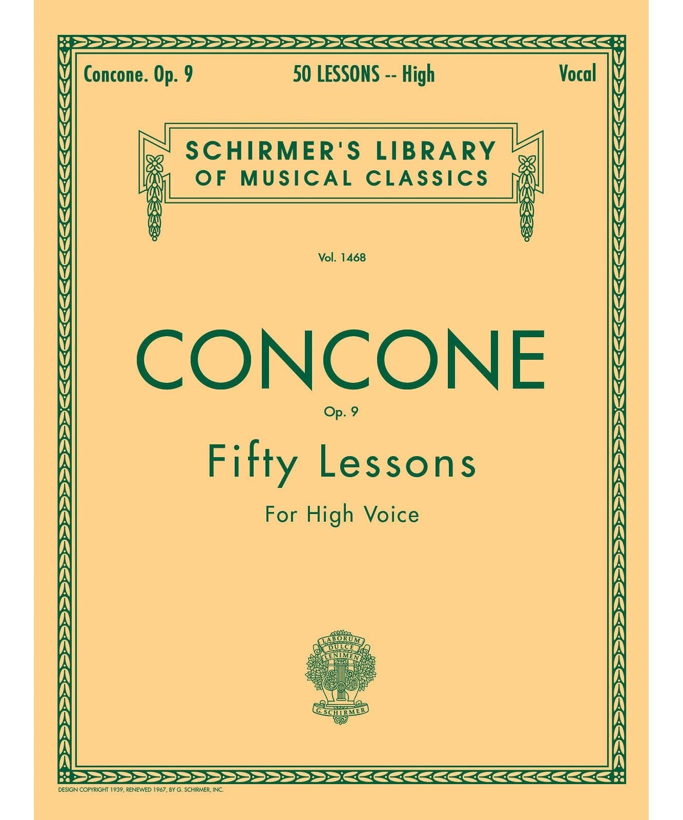 Concone, J. - 50 Lessons, Op. 9 (High Voice) - Remenyi House of Music