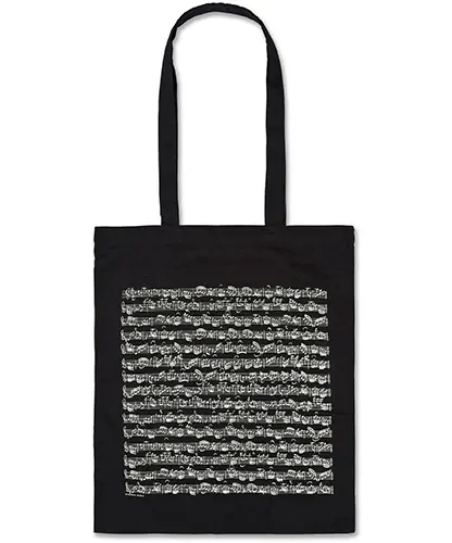 Cotton Tote Bag with Long Handles - Sheet Music Design - Remenyi House of Music