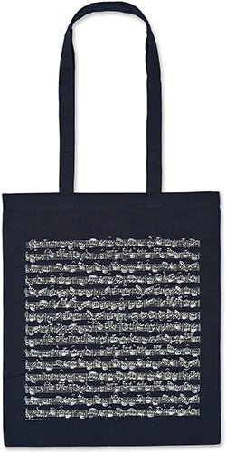 Cotton Tote Bag with Long Handles - Sheet Music Design - Remenyi House of Music