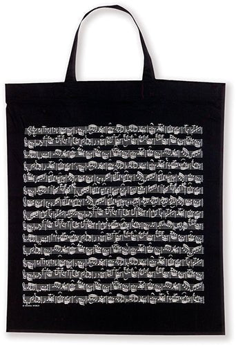 Cotton Tote Bag with Short Handles - Sheet Music Design - Remenyi House of Music
