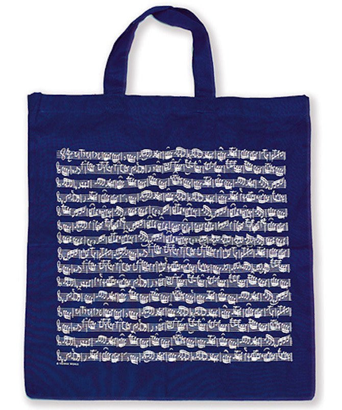 Cotton Tote Bag with Short Handles - Sheet Music Design - Remenyi House of Music