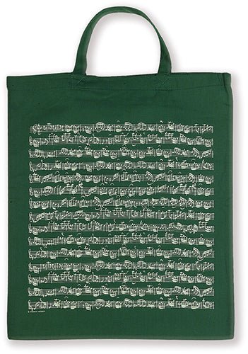 Cotton Tote Bag with Short Handles - Sheet Music Design - Remenyi House of Music