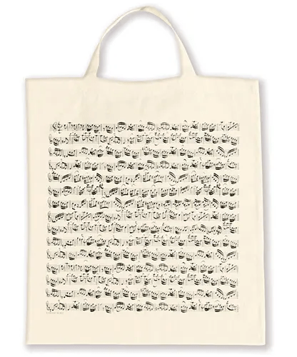 Cotton Tote Bag with Short Handles - Sheet Music Design - Remenyi House of Music