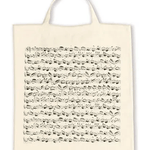 Cotton Tote Bag with Short Handles - Sheet Music Design - Remenyi House of Music